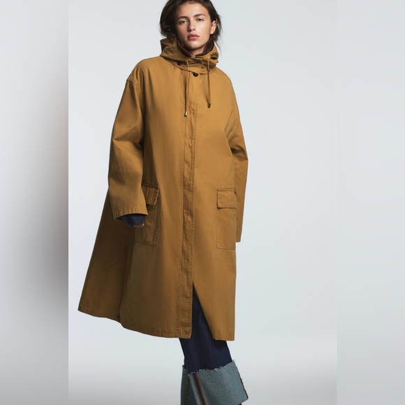 Zara parka oversized in tan color - Picture 2 of 4